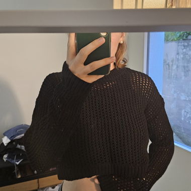 Maglione in rete nero