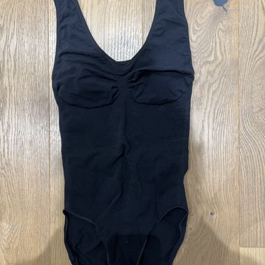 Body de maintien en tissu façon crème noir L