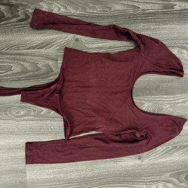 Body bordeaux a manica lunga
