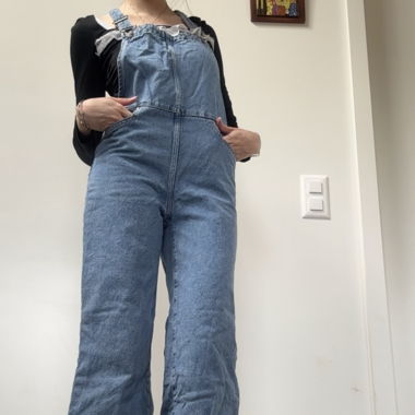 Light blue denim dungaree jumpsuit