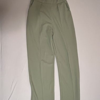 Pantaloni casual vita alta verde chiaro