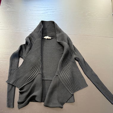 Black Open Waterfall Cardigan
