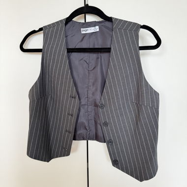 Grey Pinstripe Vest Top