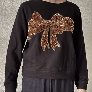 Schwarzer Pailletten-Sweatshirt