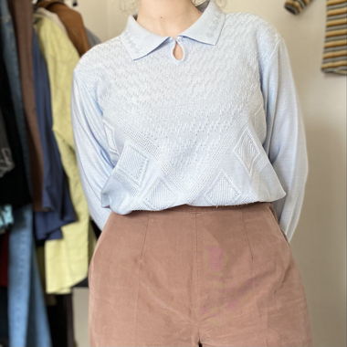 Vintage Baby Blue Sweater Création Atelier