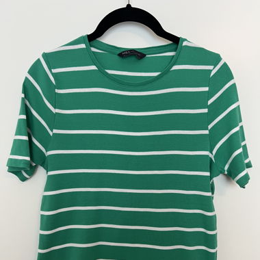 M&S Collection Green White stripe T-shirt EU42