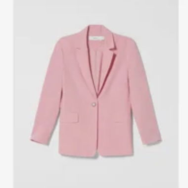 Blazer rosa con chiusura con bottone