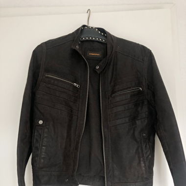 braune Echtlederjacke