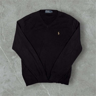 vintage polo ralph lauren v-neck sweatshirt black