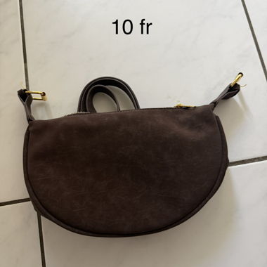 Brown Half-Moon Handbag