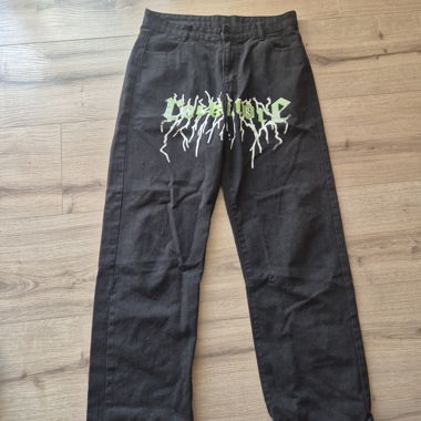 Jeans neri con stampa