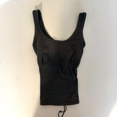 black lace-up tank top