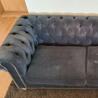 Canapé Chesterfield Bleu 190 75 90
