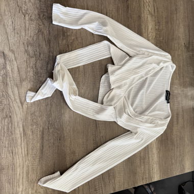 White Wrap Top with Long Sleeves