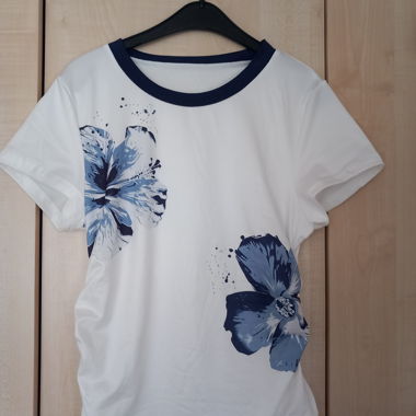 White T-Shirt with Floral Print