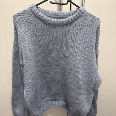 Maglione in maglia azzurro chiaro
