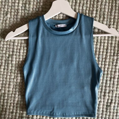 Metallic blue croptop