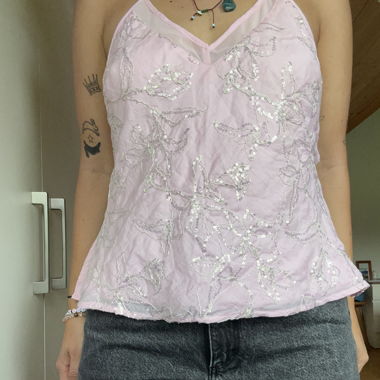 Pink Sequin Top