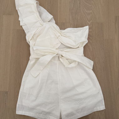 White Ruffle Playsuit