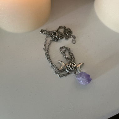 Edelstein-Kette:Dreifachmond &pentacle