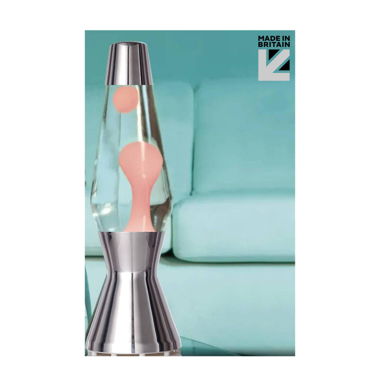 Mathmos Astro Lava Lamp Silver clear-pink Lava