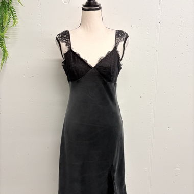 Liu Jo Negligee Kleid Schwarz 36 Seide Spitze
