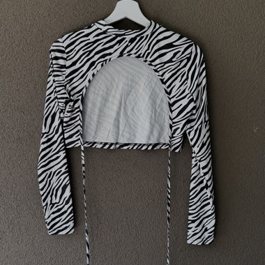Zebra Open-Back Crop Top