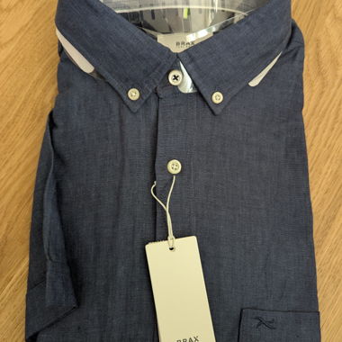 Chemise Brax bleue Gr. L manches courtes nouveau homme