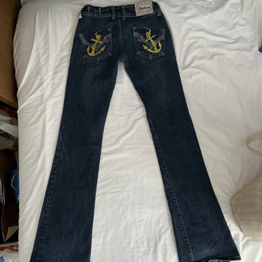 Low rise flare jeans