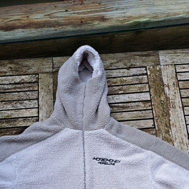 Veste polaire "fleece" blanche et grise