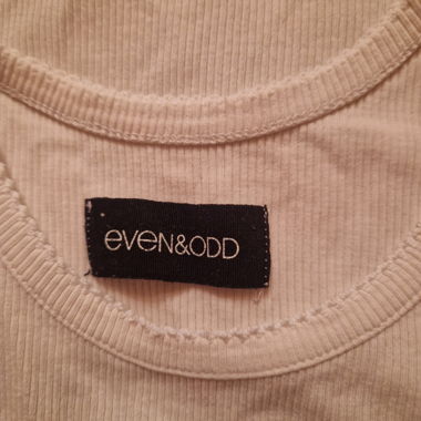 Top a coste Even&Odd bianco cropped