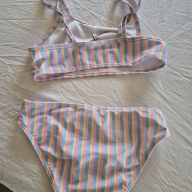 Pastell gestreifter Bikini