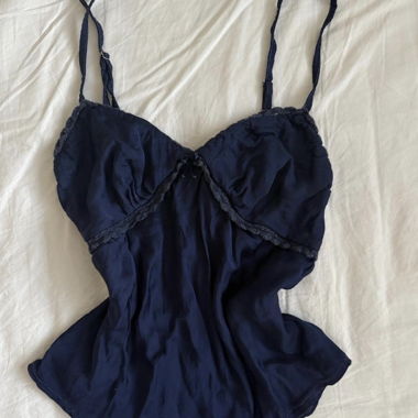 Dark Blue Satin Top