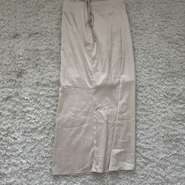 Gonna di raso beige