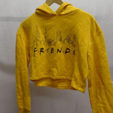 Gelbes Friends Crop Hoodie