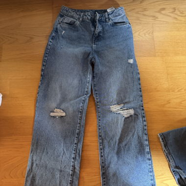 Jeans en denim bleu délavé