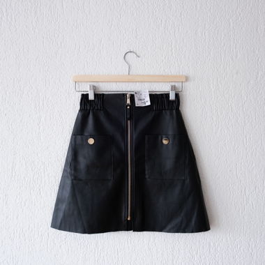 Black Faux Leather Skirt