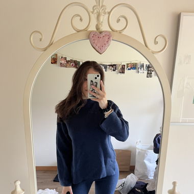 cozy knit set in dark blue (never worn)