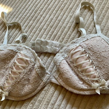 Lace Bra for Dirndl lingerie Pink Cream 75 B