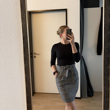 Gonna a quadretti grigia