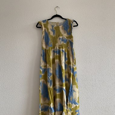 Coccu Sommerkleid Maxi Batik blau/grün Gr. S/M