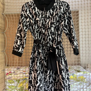 Black dress with letter print