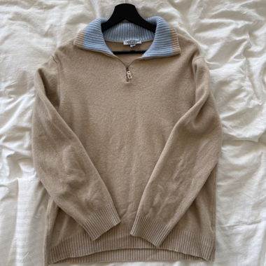 Wool/Cashmere Zip-Collar Jumper