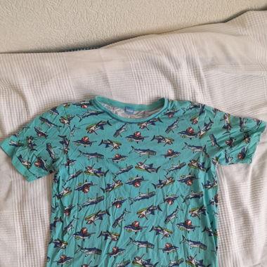 Tshirt blau print Haifisch