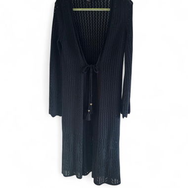 Black Knit Long Cardigan