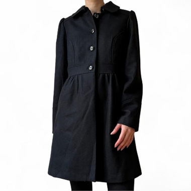 Black recycled wool coat
