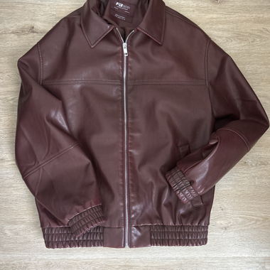 Burgundy Faux Leather Jacket