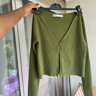 Grüner Bershka Cardigan
