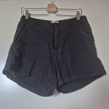 Black Linen Shorts - Knowledge CottonApparel