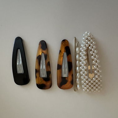Trendy Hair Pins Tortoise Shell & Pearls